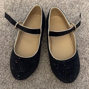 J. Crew Kids Black Glitter Dress Shoes